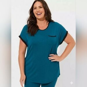 Torrid Teal Supersoft Bamboo Tee with Black Trim Size 5